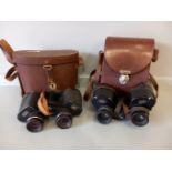 2 Pair Carl Zeiss Jen Binoculars In Leather Cases 8 x 30 & 8 x 90