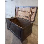 1800's Oak Coffer - H65cm x W122cm x D59cm (Top Split)