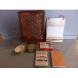 Box Including Tea Caddy, 2 Observer's Books, Glass Measure, Shop-Missus Card Game Etc