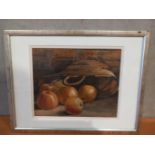 Watercolour - Still Life (Apples) Signed By Henry J Recknell H33cm x W45cm