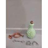 Glass Perfume Bottle, 2 Brooches Etc
