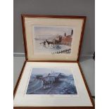 3 Framed Horse Prints By R D Kristupas - Heavy Load Limited Edition 76/500, A Winter Delivery Limite
