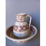 F & R Webb Victorian Toilet Jug & Bowl (A/F)