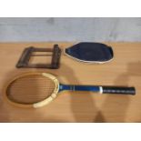 Antique Slazenger Victory Tennis Racket Medium 2 & Protector