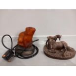 Heredities Limited Horse/Foal Figure & Frog Lamp