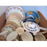 Box Including Part Bone China Tea Set, Oriental Plate, Bowl, Dish & Rington's Teapot