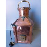 Copper & Brass Ship's Lantern 'Bow Starboard Patt 24' Converted To Electric