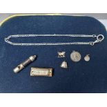 Box Including 4 Charms, Plated Chain & Harmonica & Whistle Charms