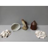 Beswick Osprey Liquor Bottle, Jelly Mould, Ware Salt Glazed Jar, 2 Candlesticks Etc (A/F)