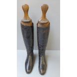 Pair Leather Riding Boots & Trees