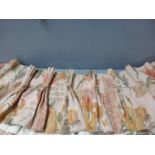 Cream Patterned Curtains, Pelmet & Tie Backs W240cm x Drop 186cm