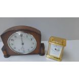 Oak Mantel Clock & Carriage Clock