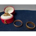 22Ct Gold Wedding Band & 2 Others