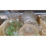 Box Cut Glass Fruit Bowls, Vases Etc