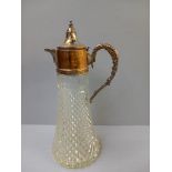 Plated Glass Claret Jug H37cm