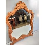 Pine Carved Mantel Mirror H122cm x W93cm