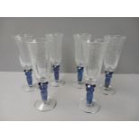 Box Blue Stemmed Wine Glasses & Blue Tumblers