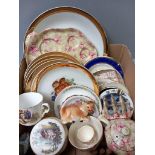 Box Assorted Wall Plates, Dressing Table Pieces Etc