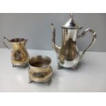 3Pc Plated Coffee Set