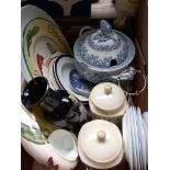 Box Assorted Plates, Tureens, Vases Etc