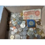 Box Old Coins & Note