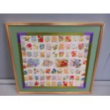 Silk Woven Flowers In Frame (No Glass)