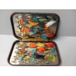 Vintage Hardy Tortoise Shell Neroda Slim Trout Salmon Fly Fishing Box & Flies