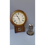 Oak Wall Clock & Domed Mantel Clock