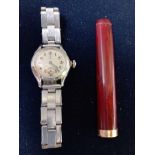 Amber Cigarette Holder & Tudor Oyster Swiss Ladies Wrist Watch