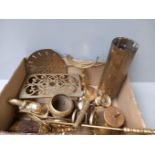 Brass Shell Case, Trivet, Companion Set Etc