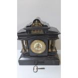 Lovve & Sons, Paris Marble Mantel Clock With Key