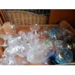 Box Assorted Glassware, Dessert Dishes Etc