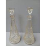 2 Victorian Cut Glass Decanters