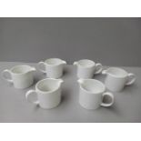 6 White Porcelain Milks Jugs