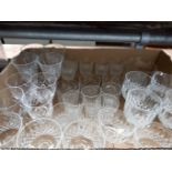 Box Assorted Cut Glass Wine Glasses, Whisky Tumblers Etc