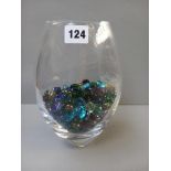 Glass Vase & Coloured Beads
