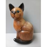 Wooden Cat H44cm