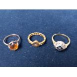 15CT Gold Chain Design Ring & 2 Others