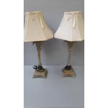 2 Metal Column Lamps