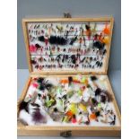 Wooden Case Of Fishing Flies