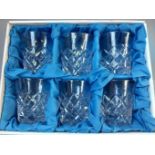 6 Cut Glass Whisky Tumblers In Box