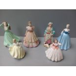 6 Coalport, Royal Doulton & Other Figurines