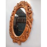 Gilt Wall Mirror & Carved 'Harvest Scene' Mirror