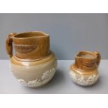 2 Creamware Raise Patterned Jugs