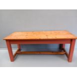 Painted Pine Kitchen Table H75cm x L183cm x W75cm