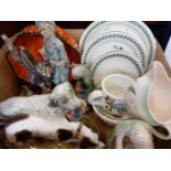 Box Including Portmeirion Dinnerware, Figurines Etc (A/F)