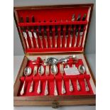 Stainless Steel Canteen Cutlery In Mahogany Box