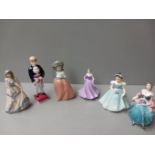 6 Coalport, Royal Doulton & Other Figurines
