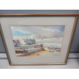 2 Watercolour Prints - Coastal Scene By A Nash & River Scene By Mabane