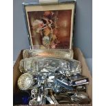 Box Including Plated Cutlery Etc